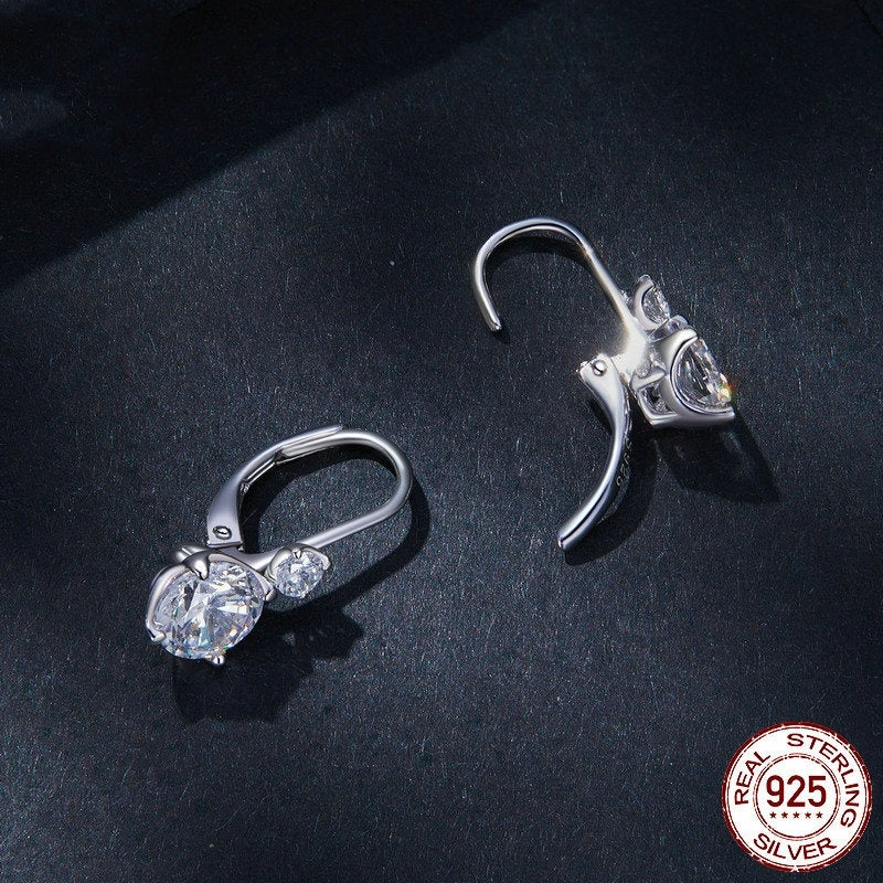 S925 Sterling Silver 1 Karat Moissanite Earrings