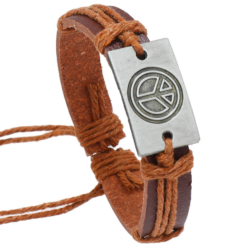 Vintage Handmade Braided Leather Bracelet