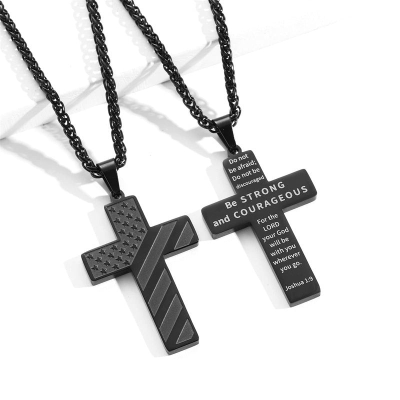 Cross Flag Necklace Letters High Sense Hip Hop