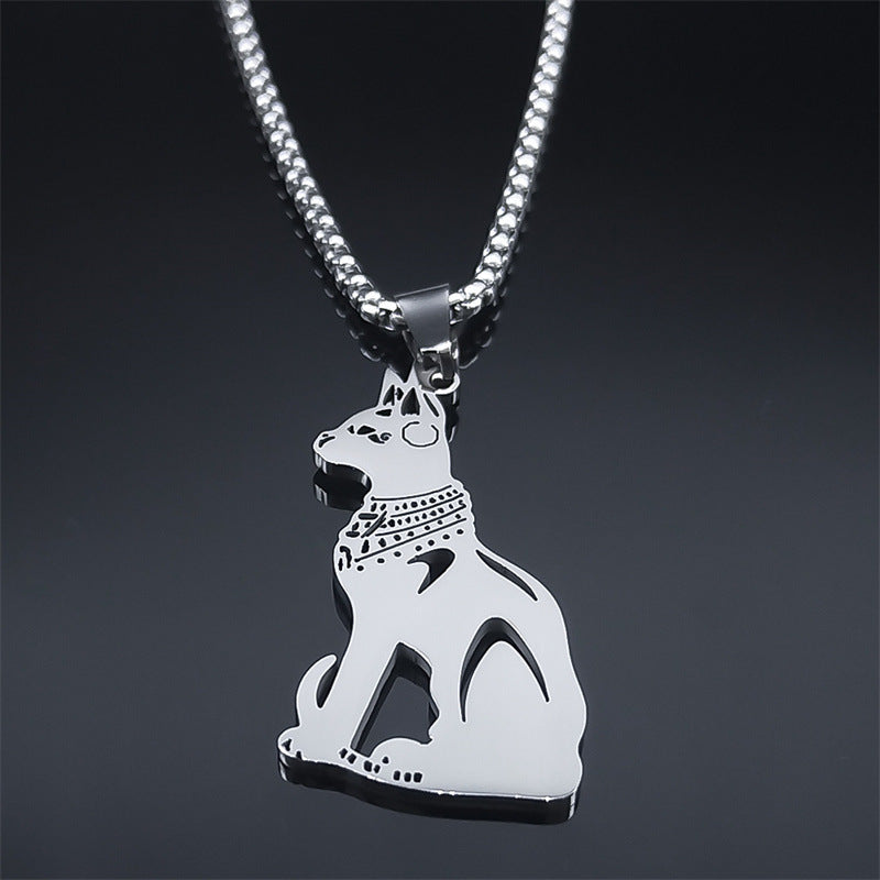 Stainless Steel Cat Ornament Necklace