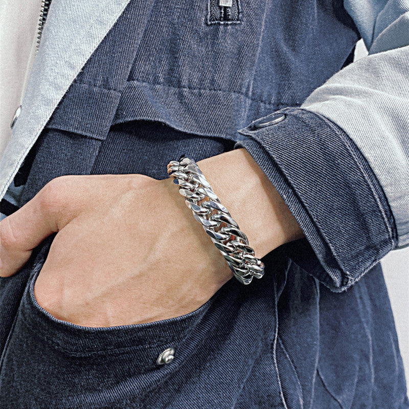 Cuban Link Chain Titanium Steel Bracelet Men