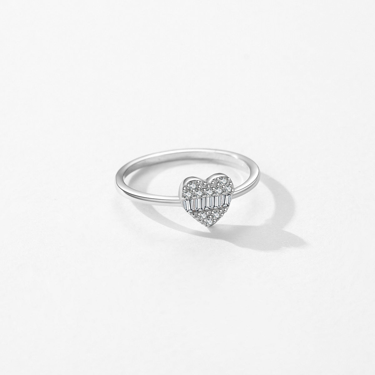 S925 Sterling Silver Light Extravagant Love Heart Ring