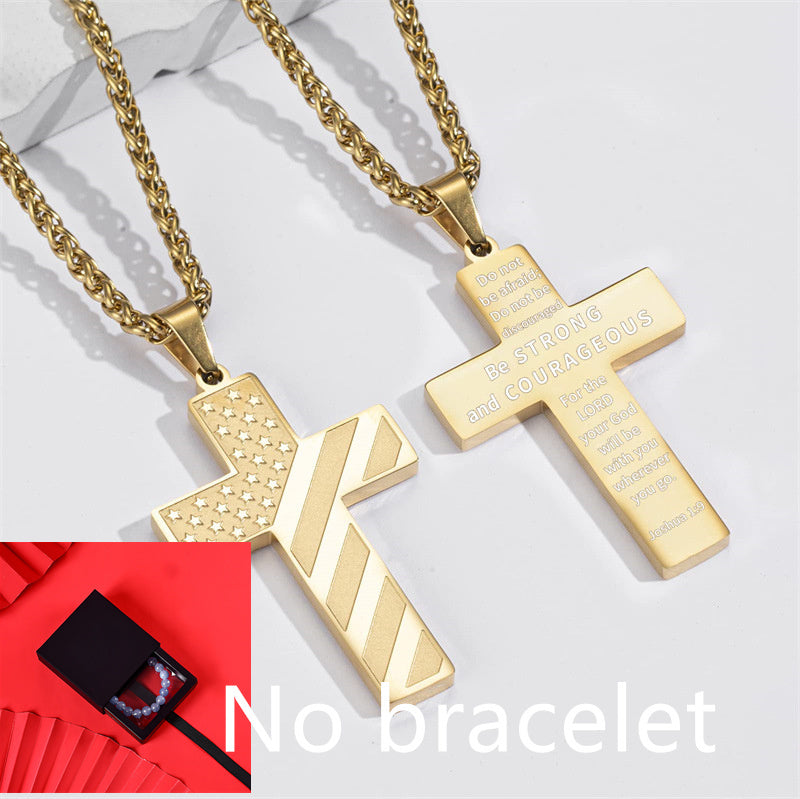 Cross Flag Necklace Letters High Sense Hip Hop