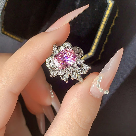 Special-interest Design Full Diamond Ring High Sense Inlaid With Zircon