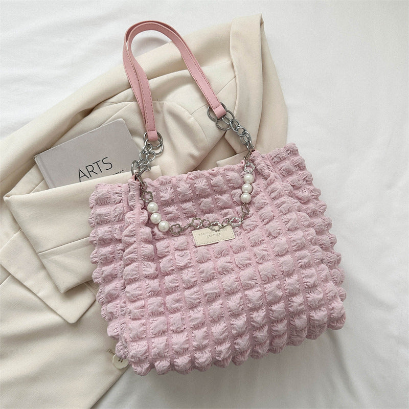 Simple Pleated Shoulder Bag