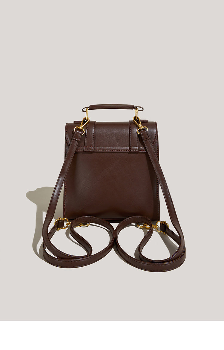 Portable Vintage Buckle Backpack