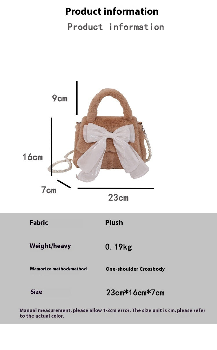 Plush Bag Commuter Pearl Hand Bag