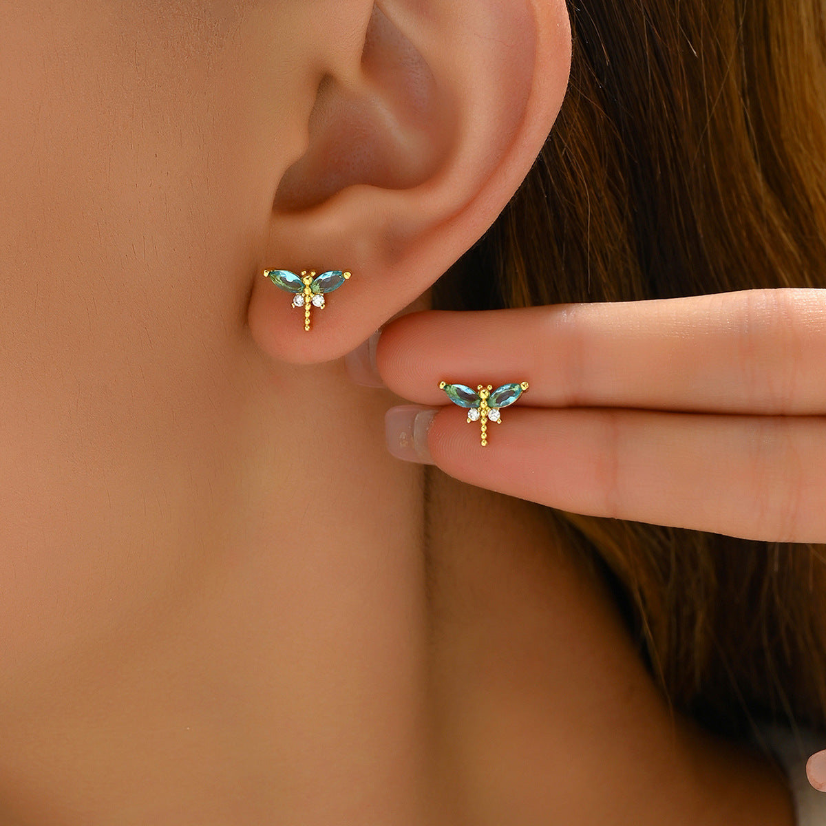 Female Niche Cute Dragonfly Stud Earrings