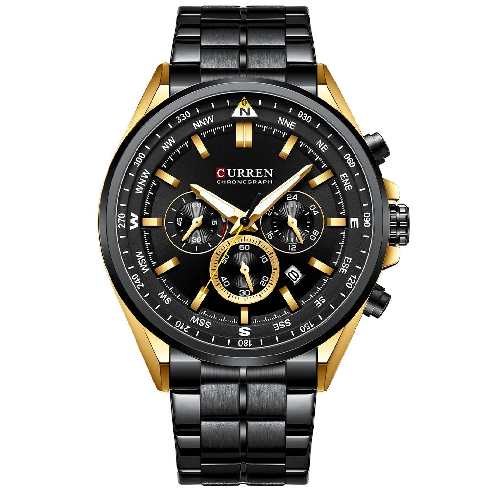 Multifunction Quartz Waterproof Calendar Men's Watch