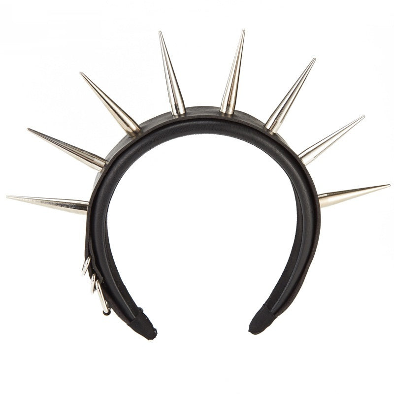 Handmade Rivet Leather Ring Punk Nail Headband