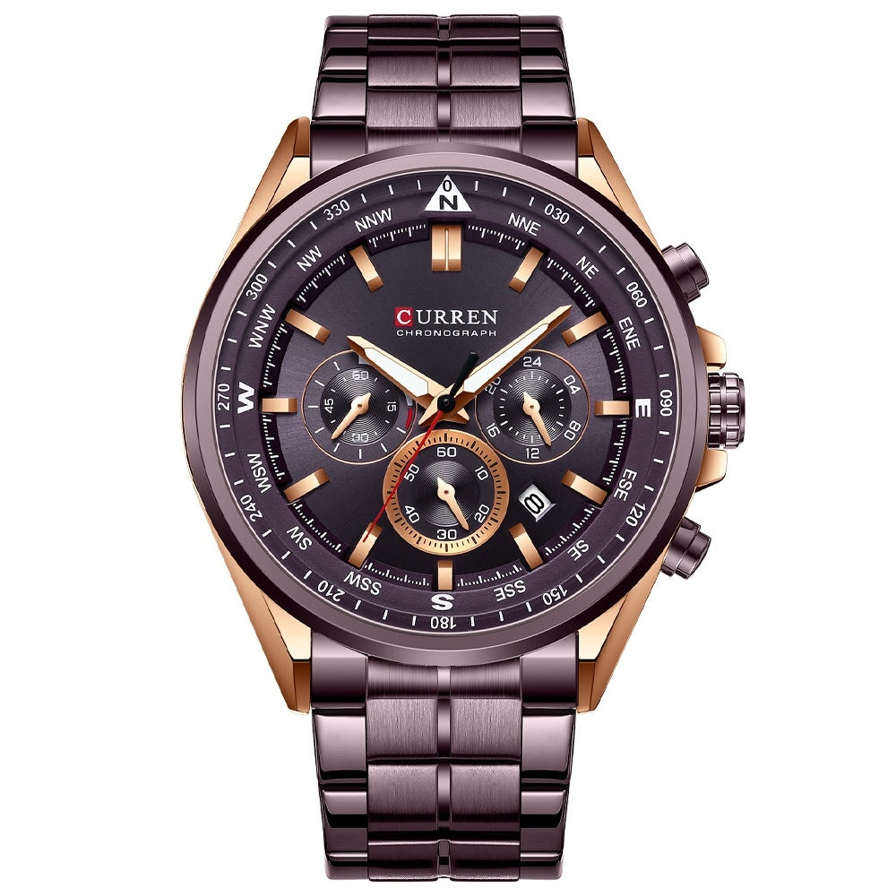 Multifunction Quartz Waterproof Calendar Men's Watch