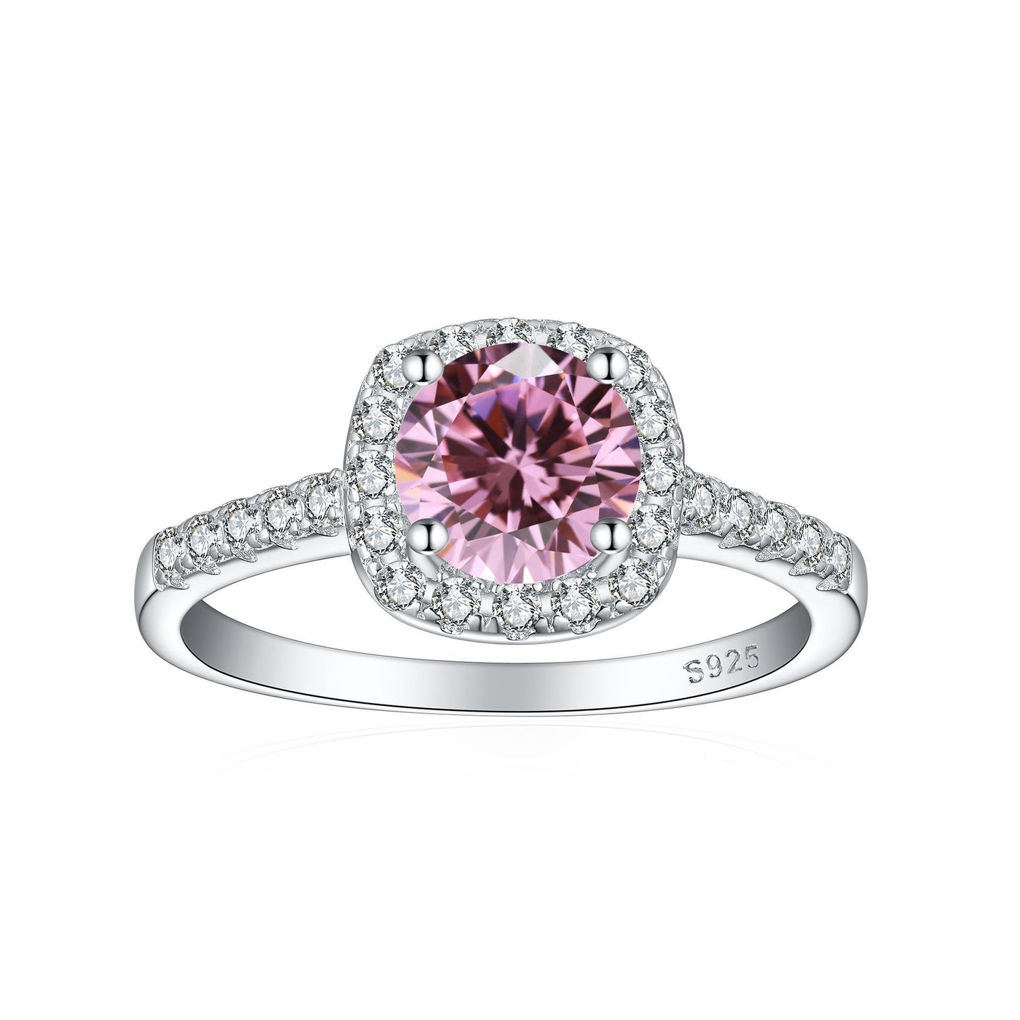 Crystal Colored Gems S925 Sterling Silver Ring For Women