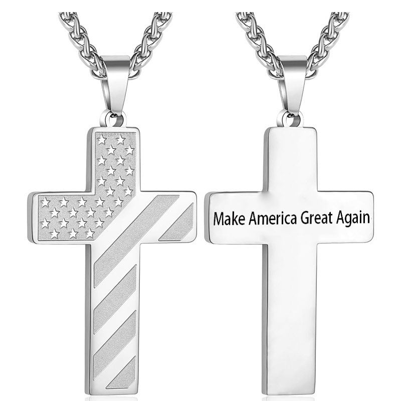 Cross Flag Necklace Letters High Sense Hip Hop