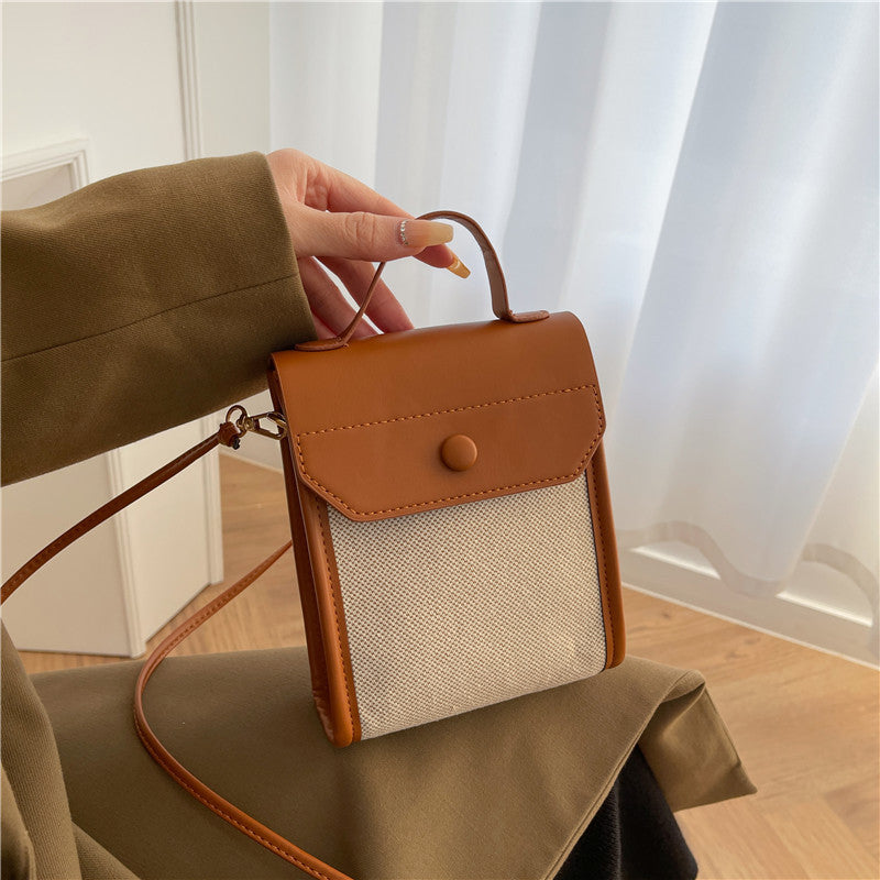 Simple Small Square Colorblock Shoulder Messenger Bag