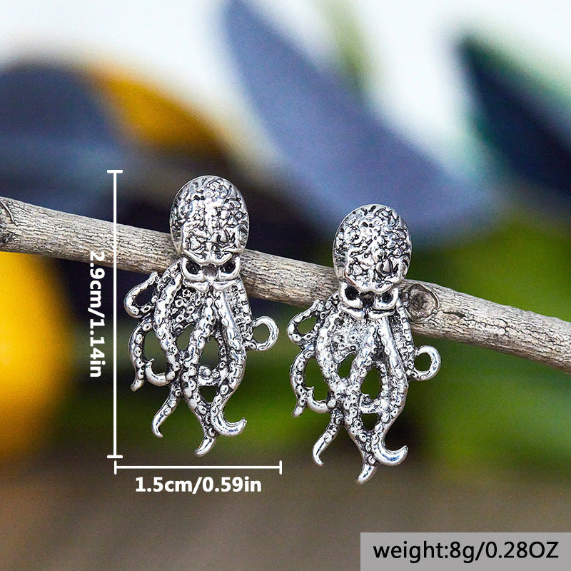 Retro Octopus Wearable Stud Earrings