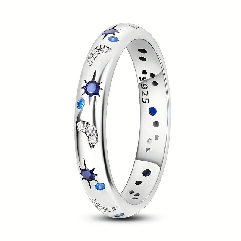 S925 Sterling Silver Bright Starry Ring