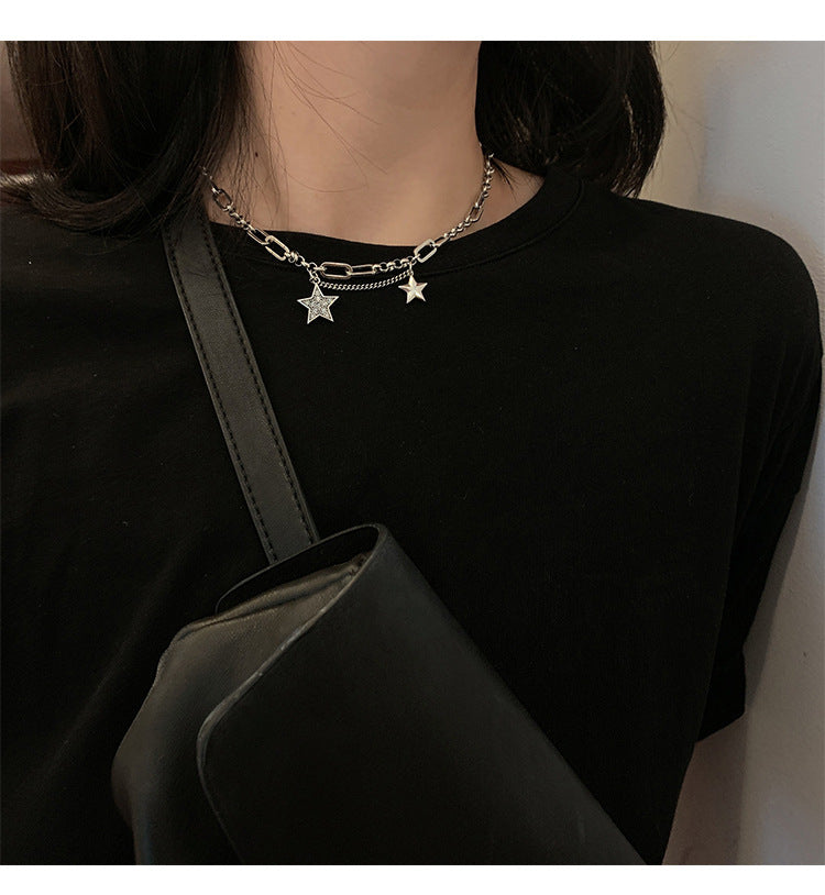 Silver Plated Retro Deep Black Color Necklace