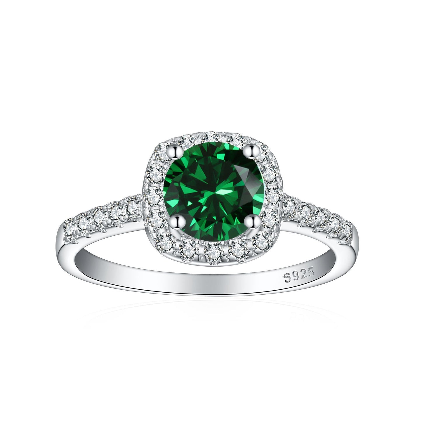 Crystal Colored Gems S925 Sterling Silver Ring For Women