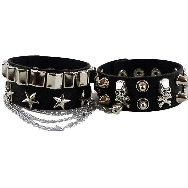 Cool Girl Punk PU Leather Rivet Bracelet