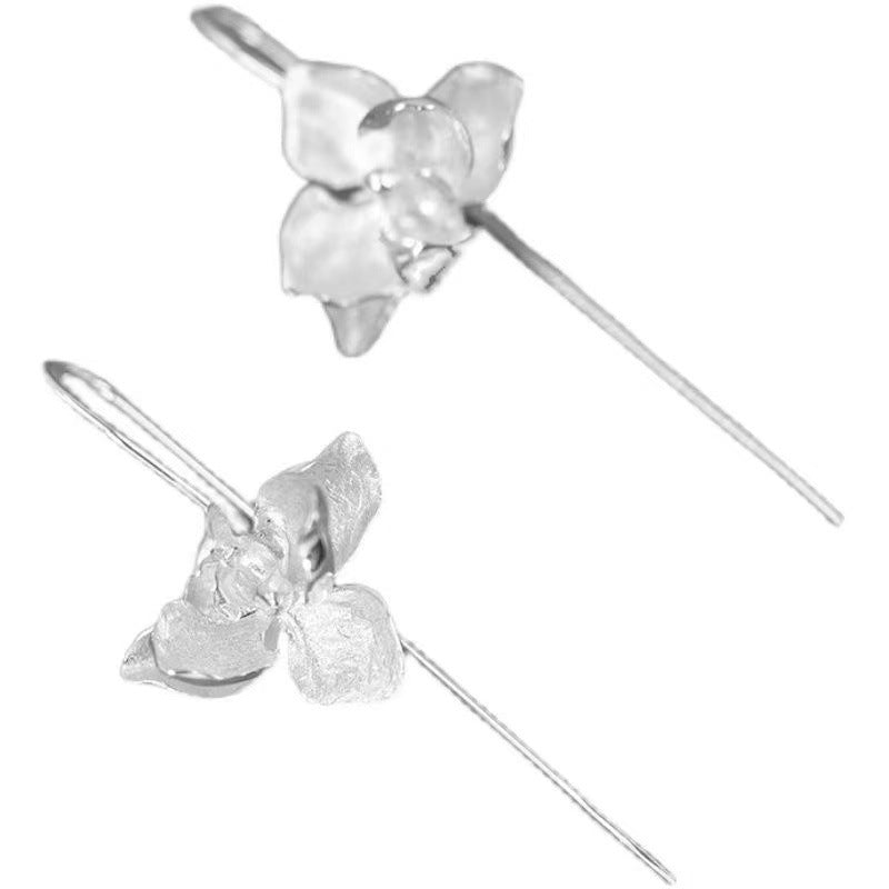 925 Sterling Silver Elegant Phalaenopsis Plant Earrings