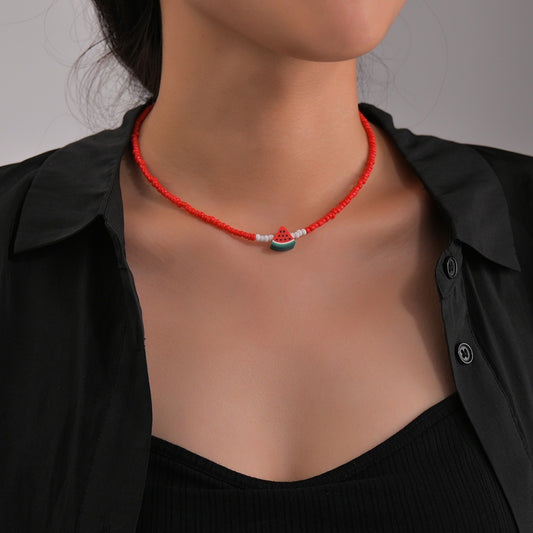 Cute Watermelon Trendy Women's Short Necklace