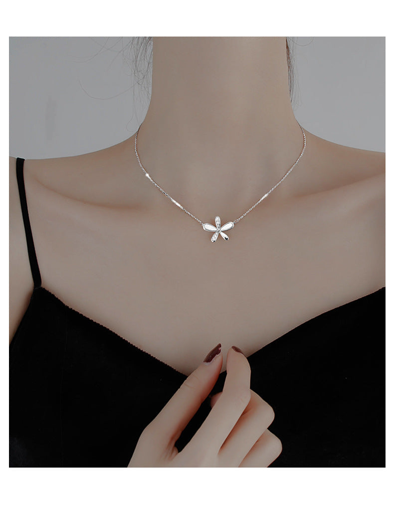 Silver Flower Necklace For Women