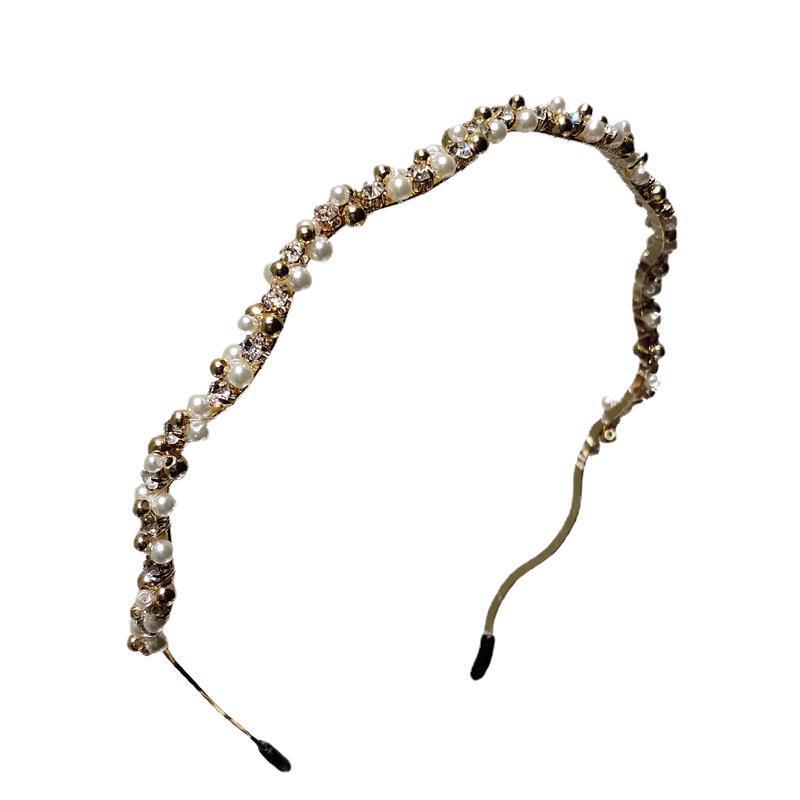 Metal Simple Pearl Rhinestone Headband