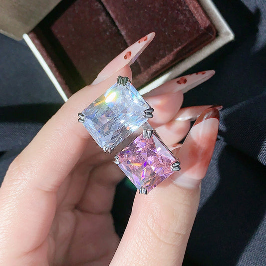 Artificial Topaz Square Ring