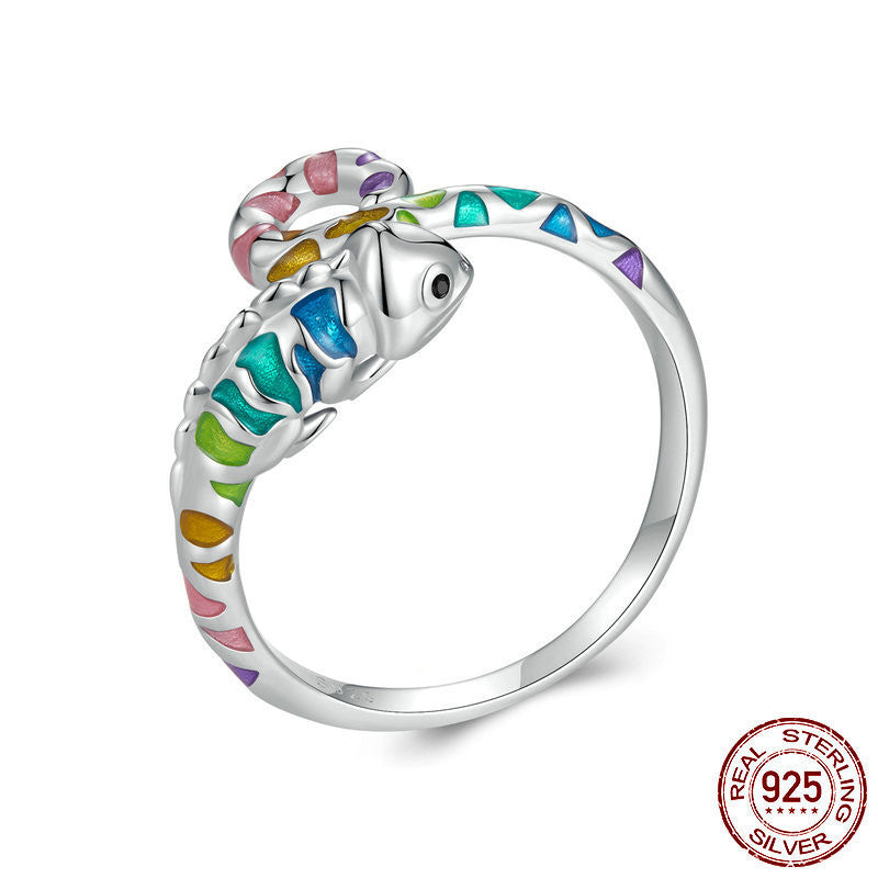 Sterling Silver Chameleon Ring Adjustable