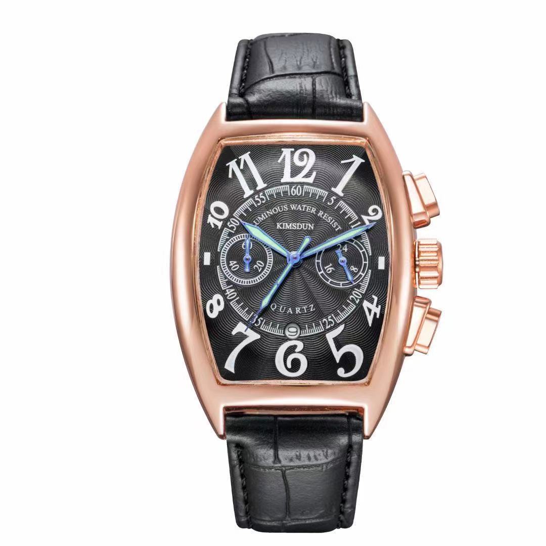 Casual Men's Barrel-shaped Quartz Watch