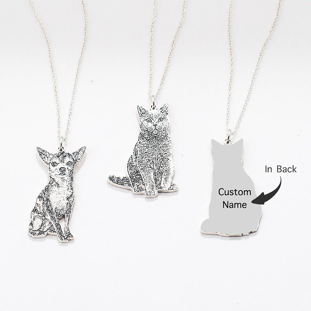 Creative Stainless Steel Character Pet Necklace