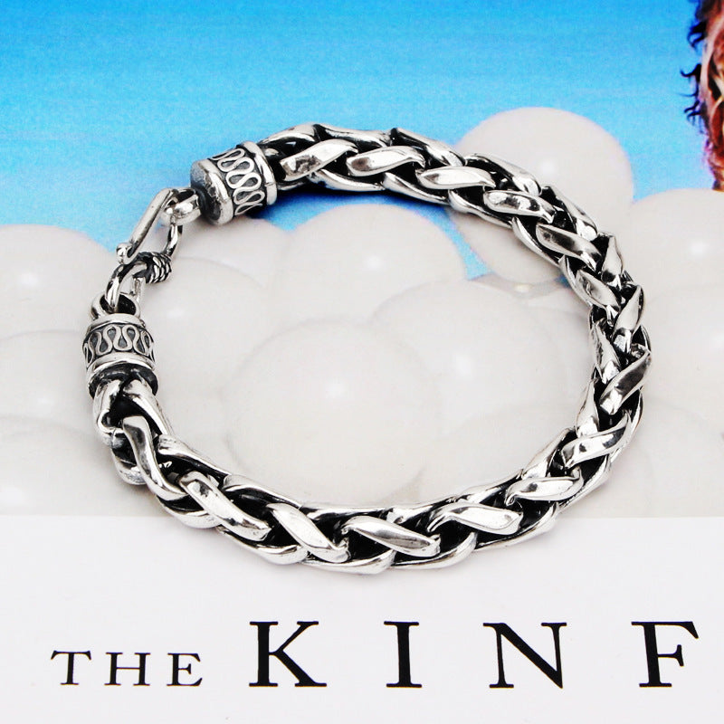 S925 Sterling Silver Retro Domineering Handcraft Bracelet