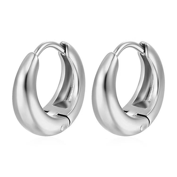 Simple Trendy Versatile Titanium Steel Earrings