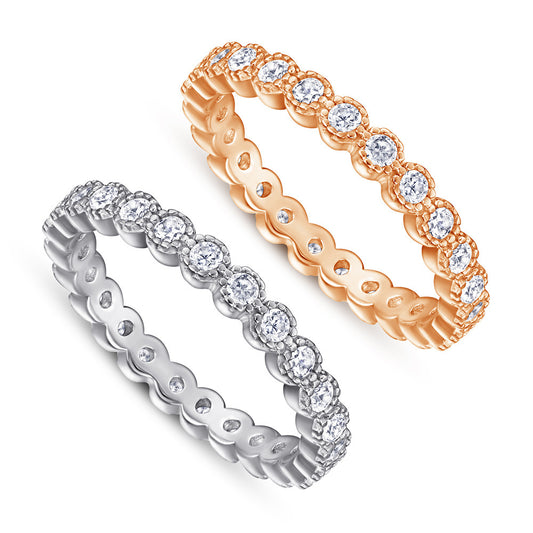 S925 Sterling Silver Women's Full Diamond Ring