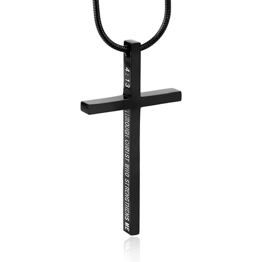 Personalized Men's Cross Pendant Snake Bones Chain Stainless Steel Necklace