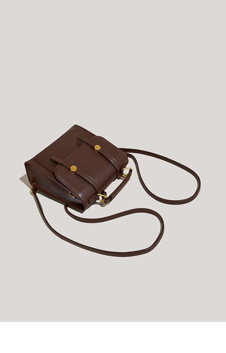 Portable Vintage Buckle Backpack