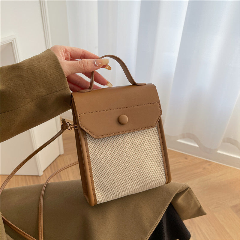 Simple Small Square Colorblock Shoulder Messenger Bag