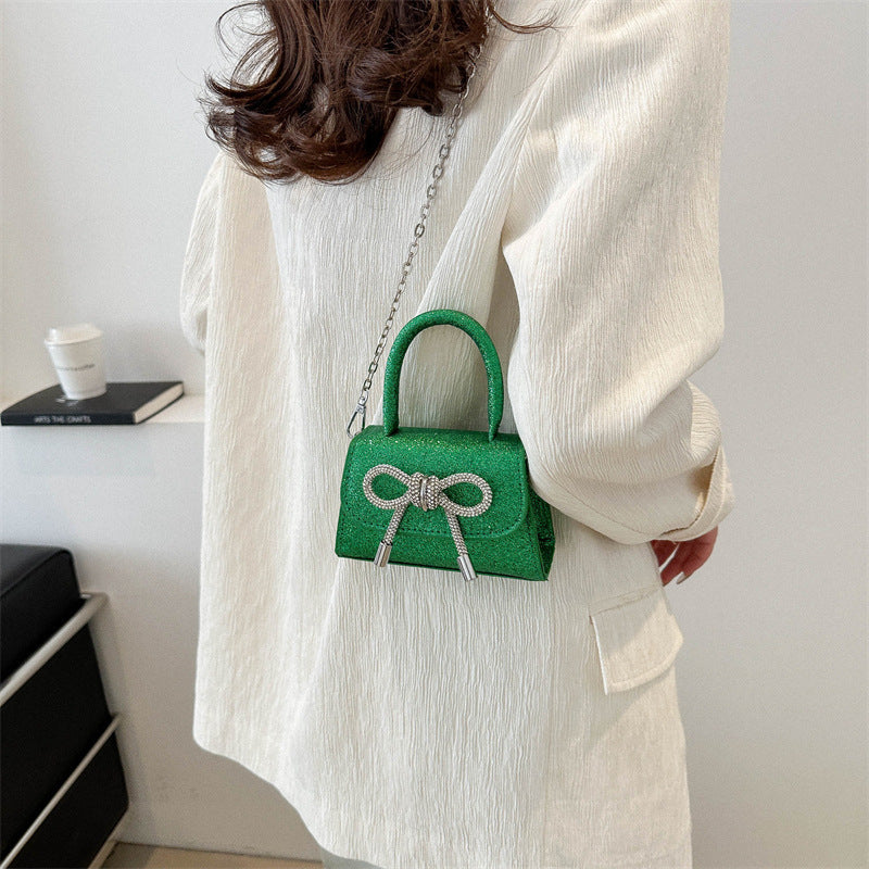 Bowknot Korean Chain Personality Hand-carrying Crossbody Shoulder Small Square Bag