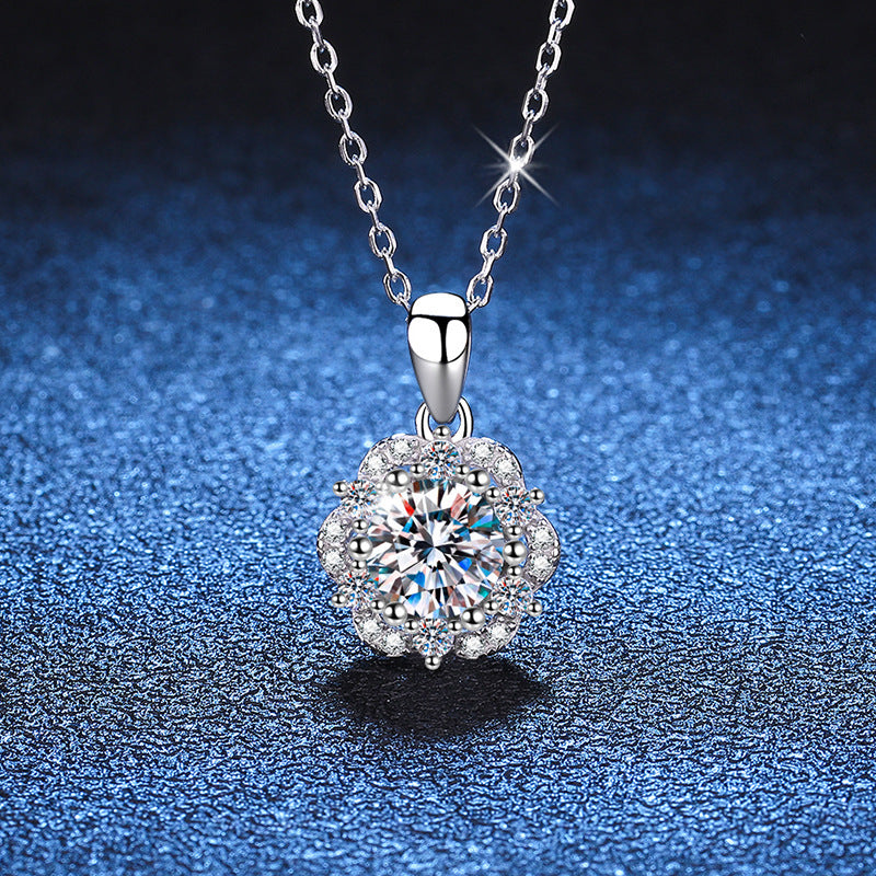 S925 Sterling Silver Pendant Moissanite Necklace