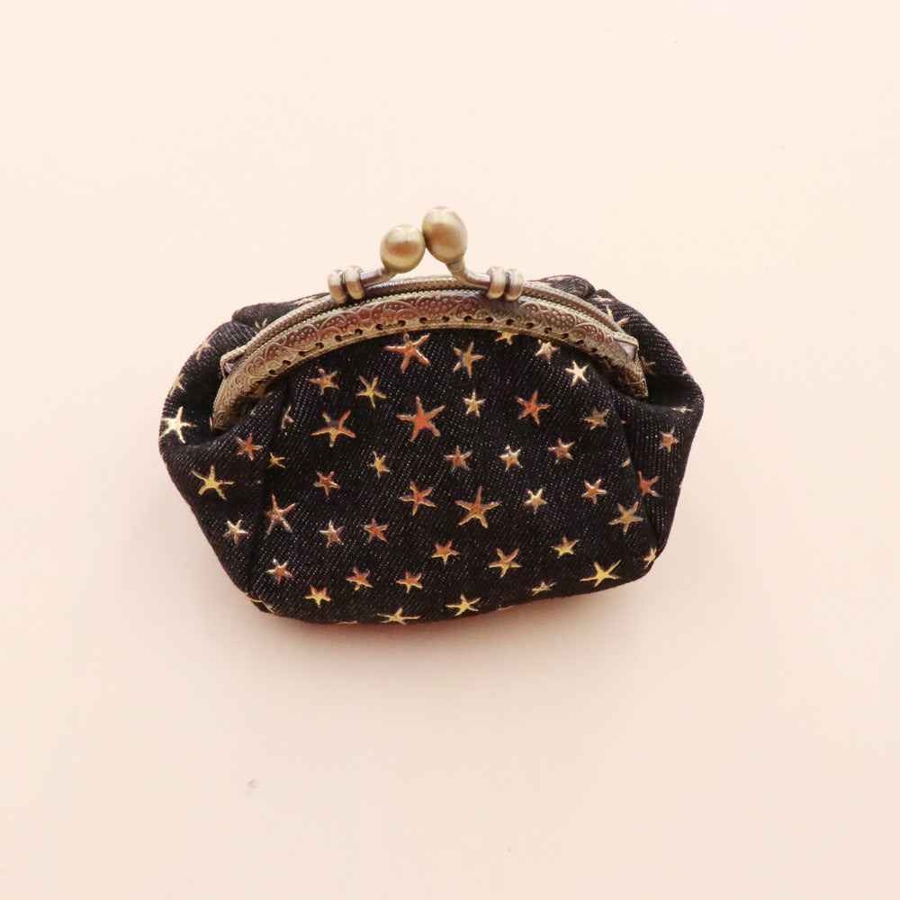 Denim Cloth Vintage Handmade Women's Hand-held Coin Purse