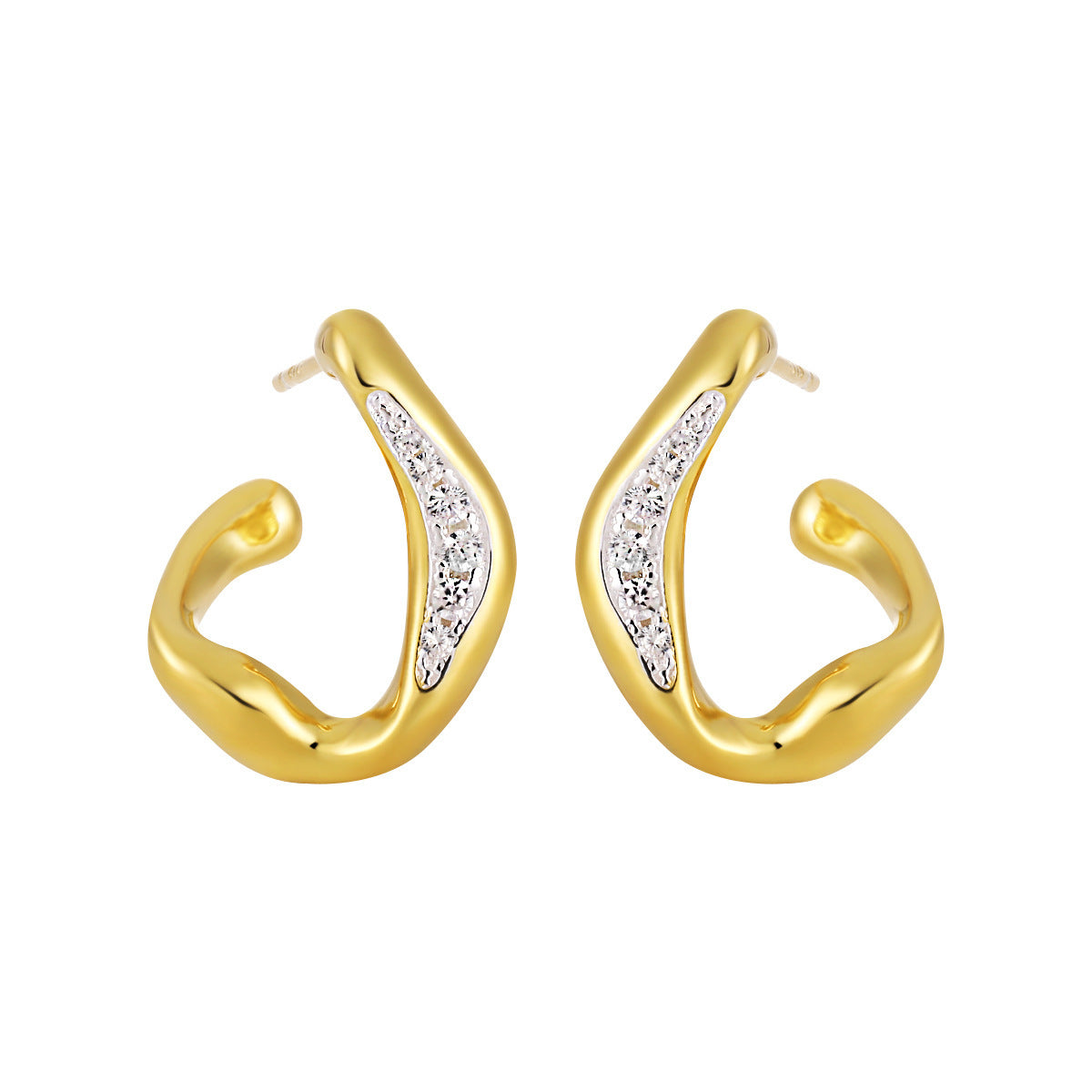 Irregular Diamond Stud Earrings