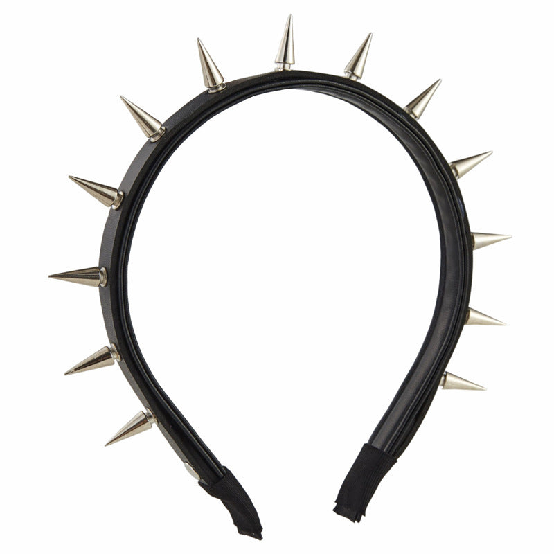 Handmade Rivet Leather Ring Punk Nail Headband