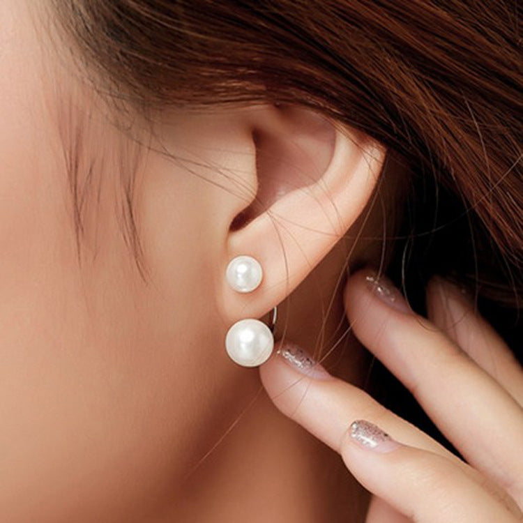 Double Shell Pearl Ear Studs