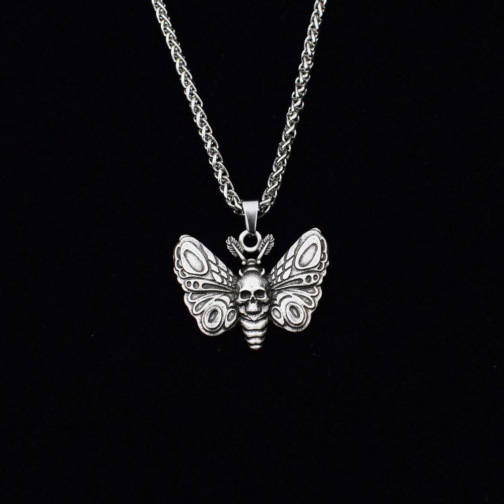 Gothic Style Death Moth Necklace