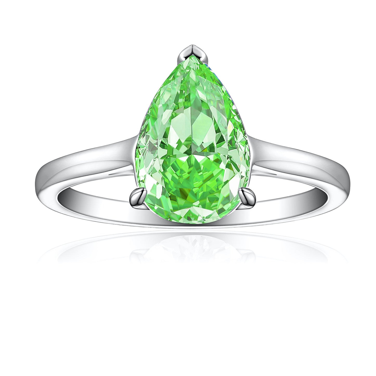 High-end S925 Sterling Silver 4ct Drop-shaped Ice Flower Cut Ring 812 Colored Gems High Carbon Diamond Women's Ring