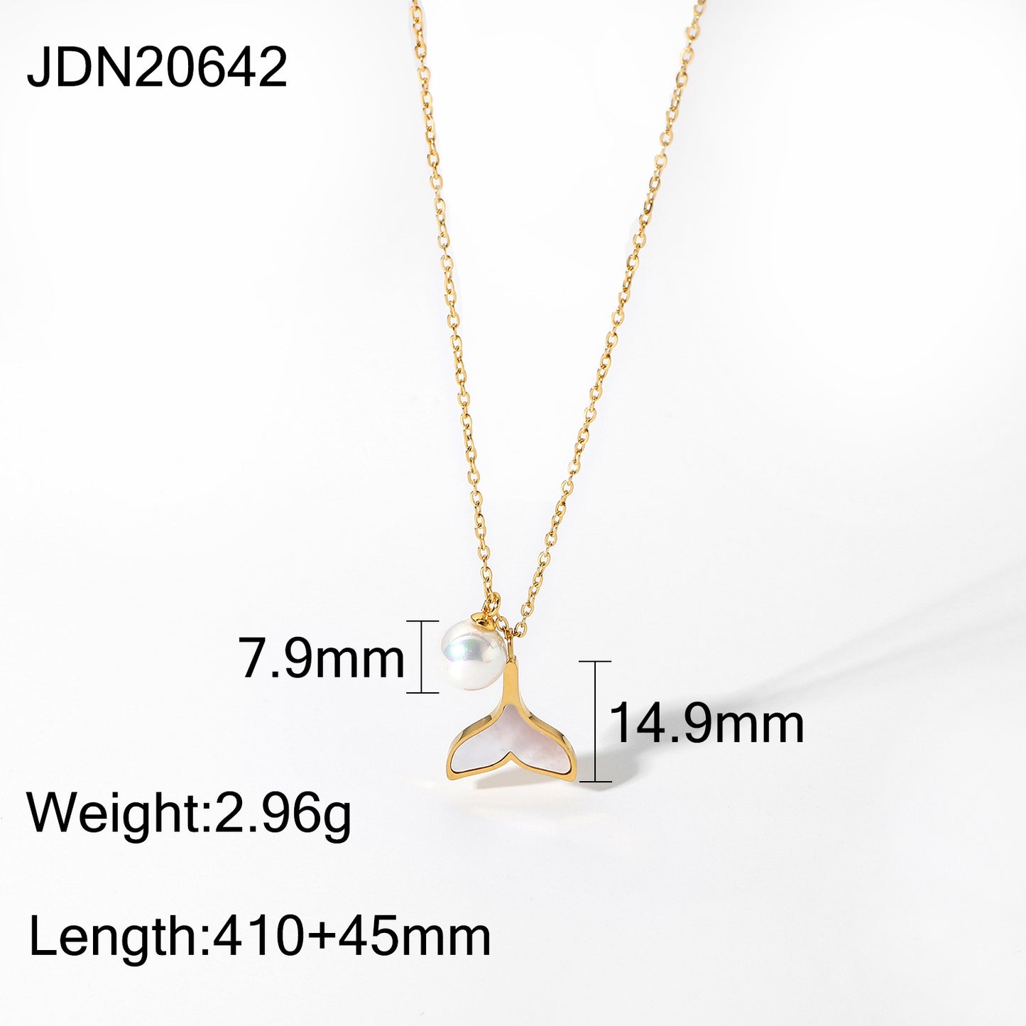 Stainless Steel Pearl Pendant Necklace