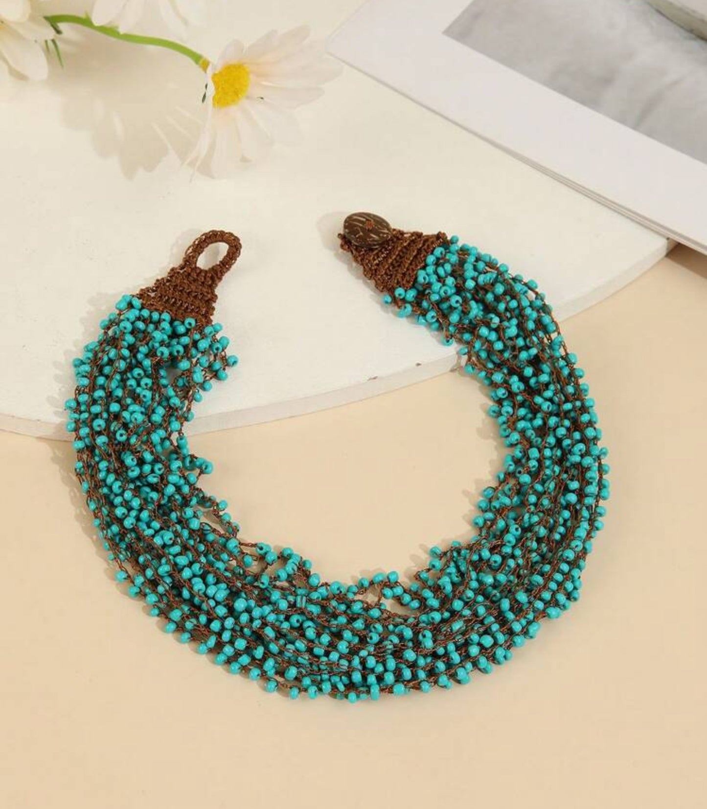 Handmade Beaded Crochet Necklace