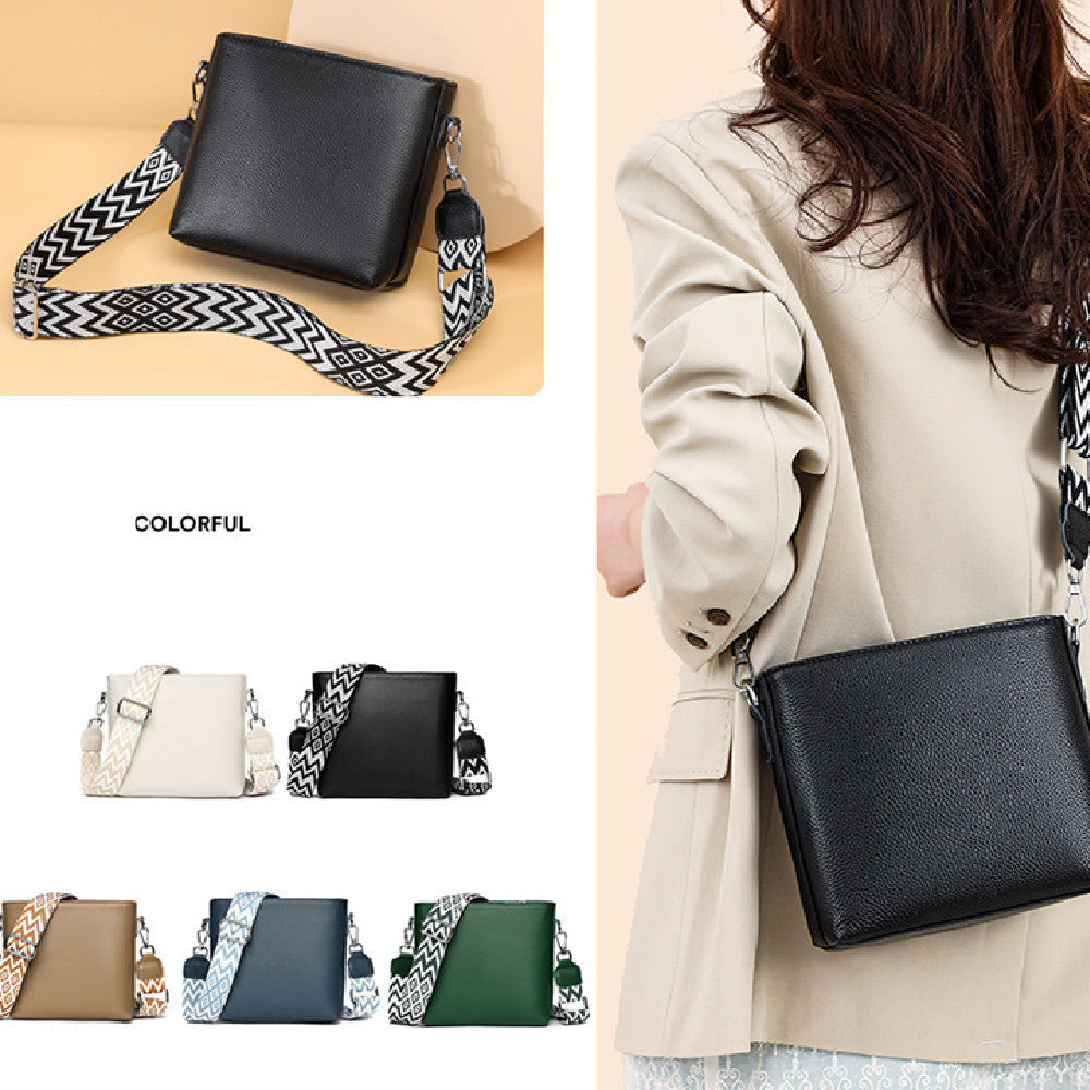 Solid Color Broadband Simple Bucket Bag