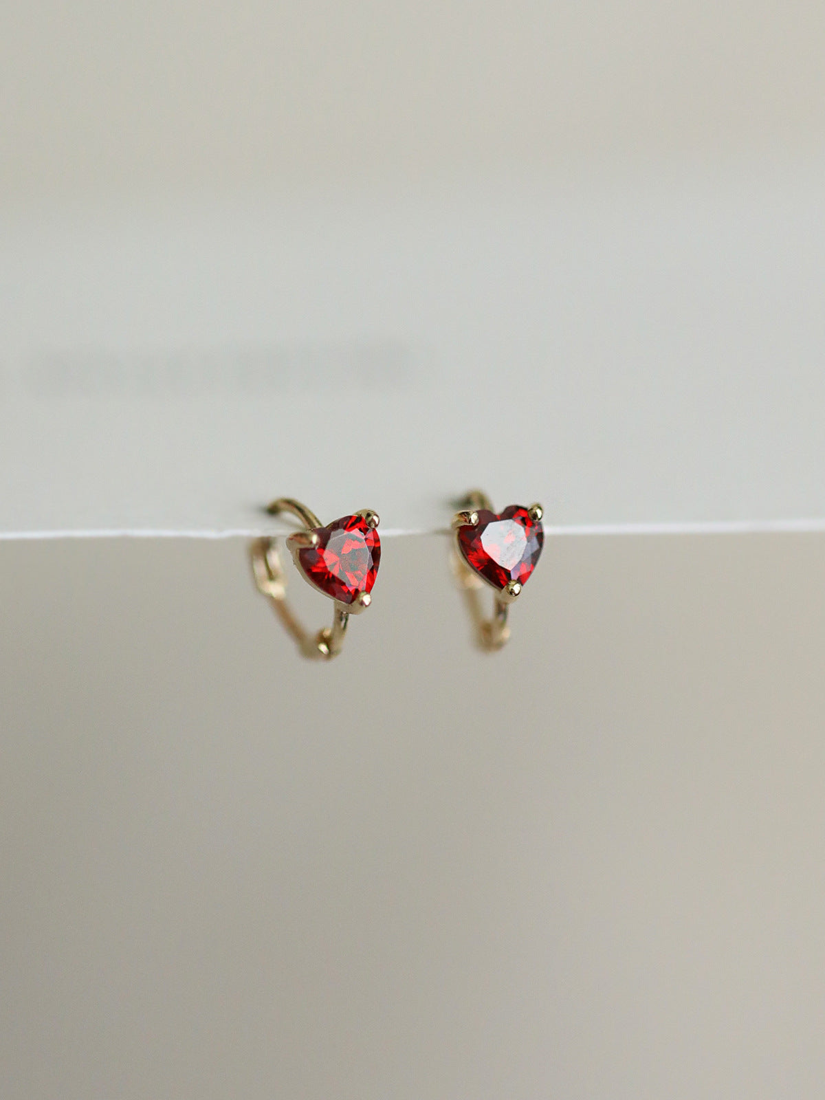 Silver Plated 14K Gold Love Heart Ear Bone Ring