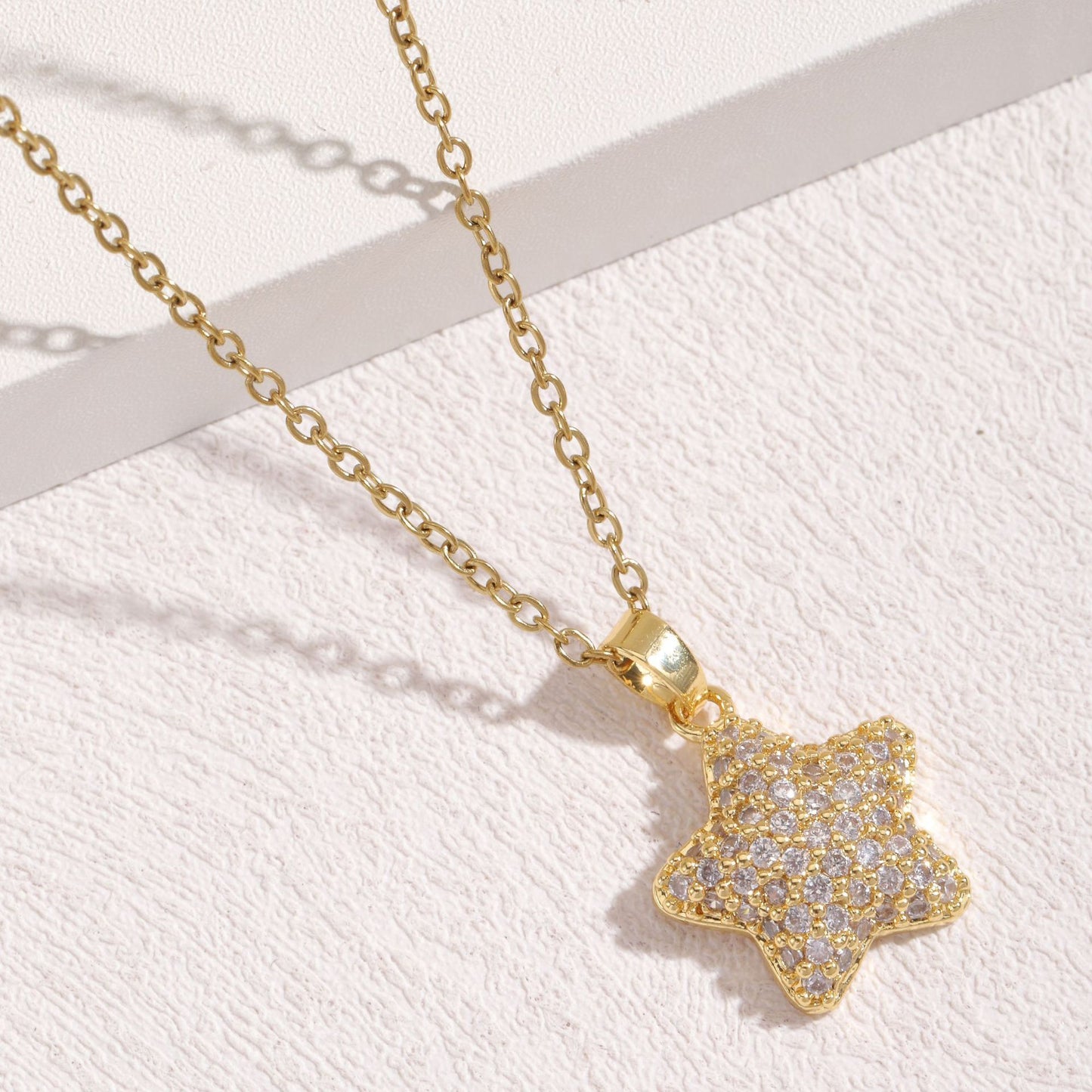 Zircon Five-pointed Star Pendant Necklace